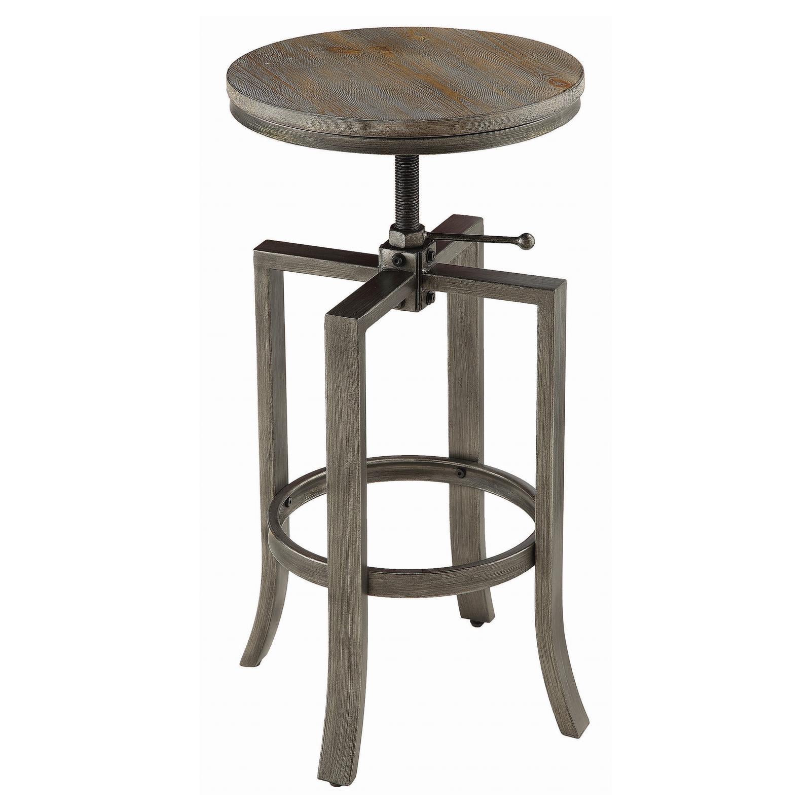 Bartlett Adjustable Height Swivel Bar Stools Brushed Nutmeg and Slate Grey (Set of 2) image