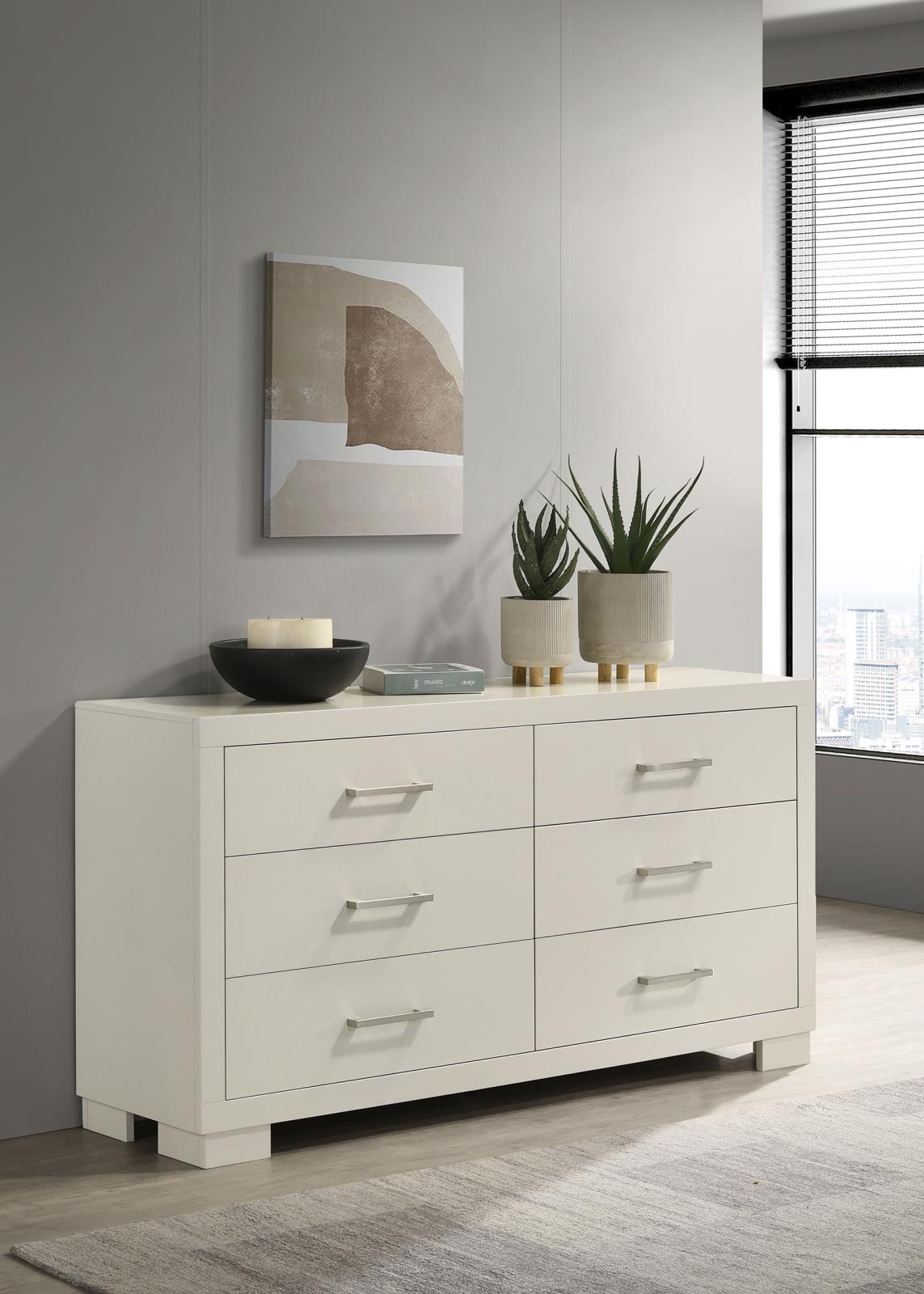 Jessica 6-drawer Dresser White image