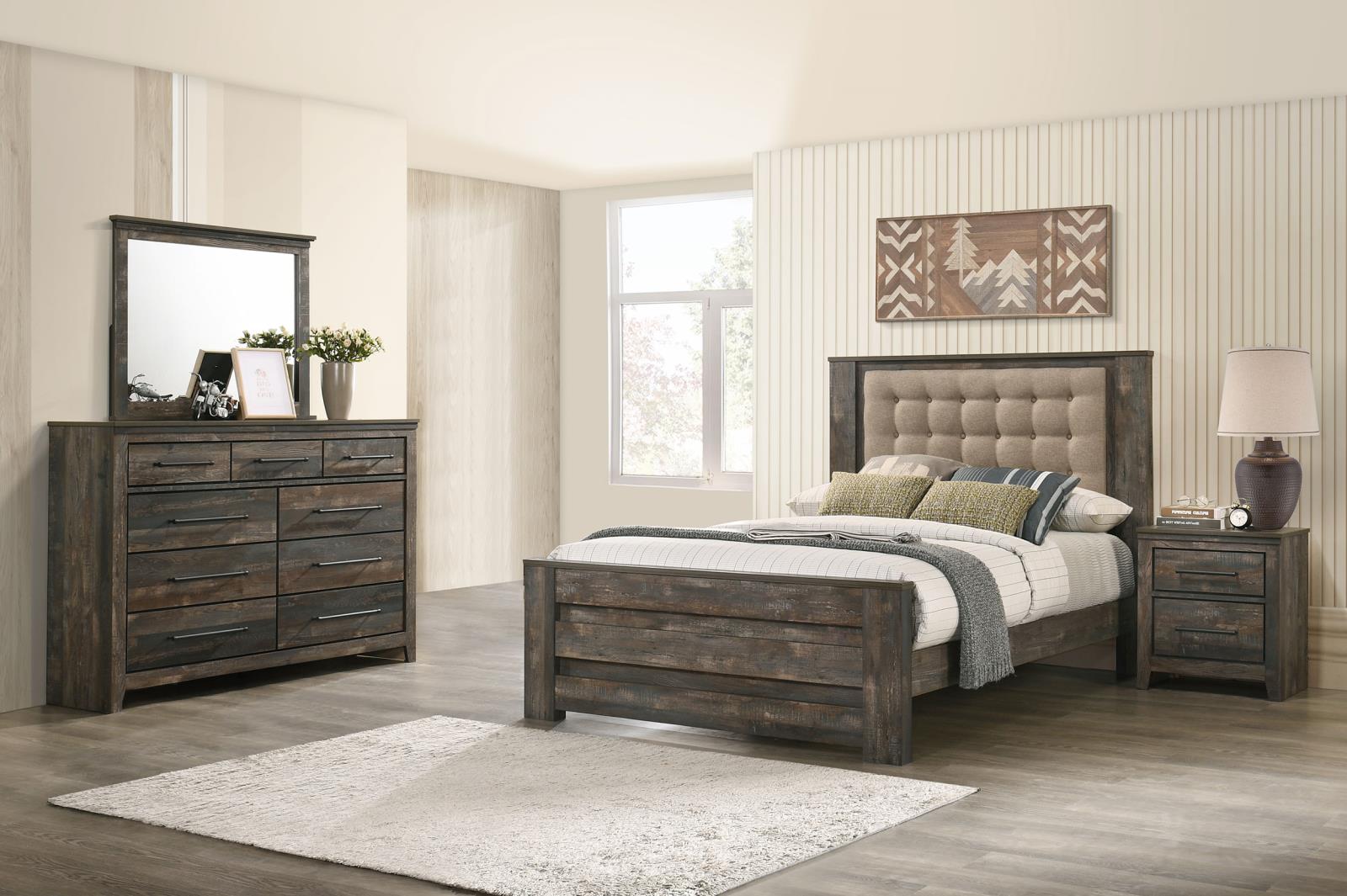 Ridgedale 4-piece Eastern King Bedroom Set Weathered Dark Brown and Latte image