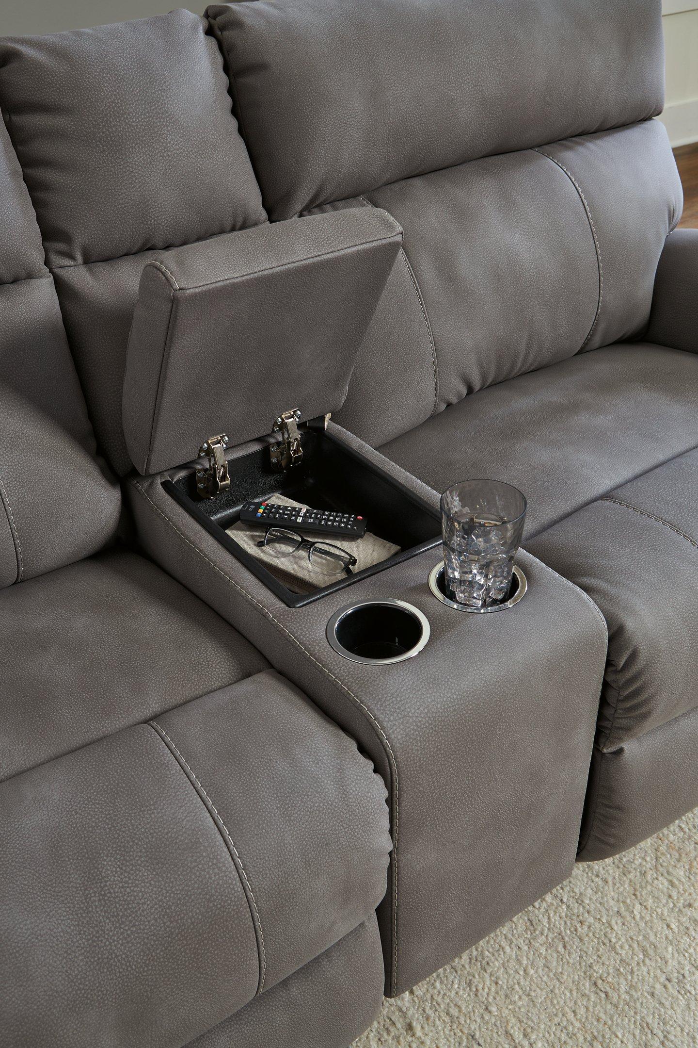 Next-Gen DuraPella Power Reclining Sectional Loveseat with Console