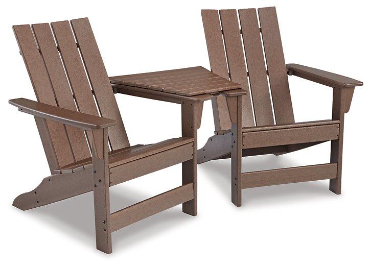 Emmeline 2 Adirondack Chairs with Tete-A-Tete Table Connector