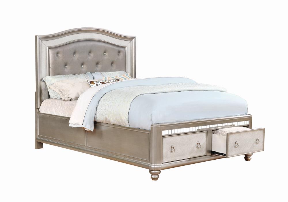 Bling Game California King Panel Bed Metallic Platinum