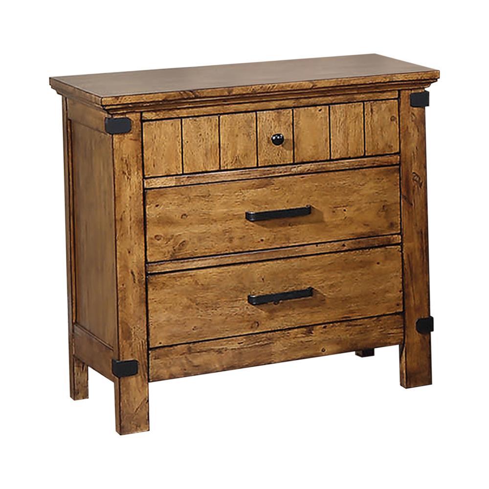 Brenner 3-drawer Night Stand Rustic Honey