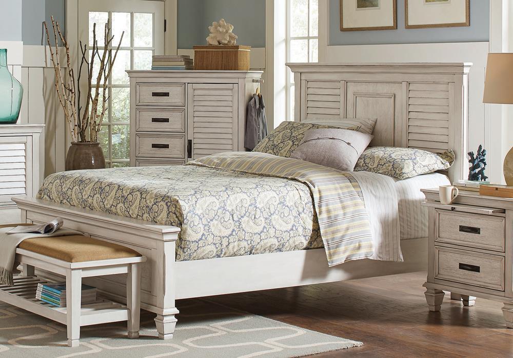 Franco California King Panel Bed Antique White