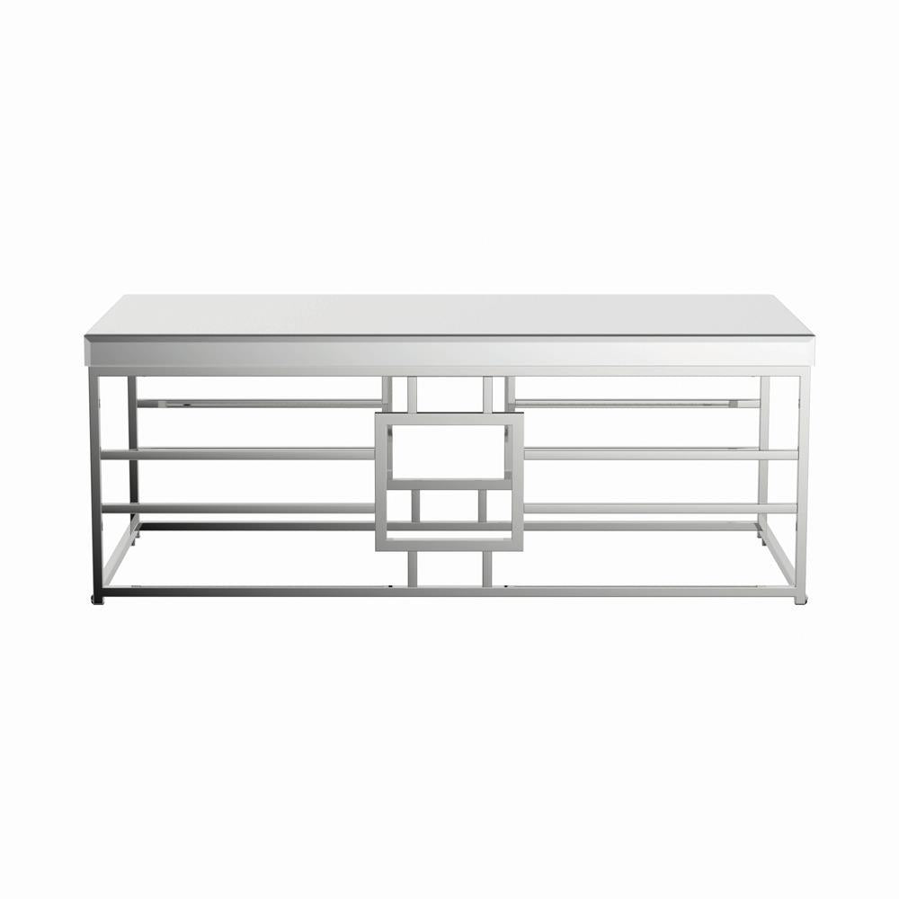 Dafina Geometric Frame Rectangular Coffee Table Chrome