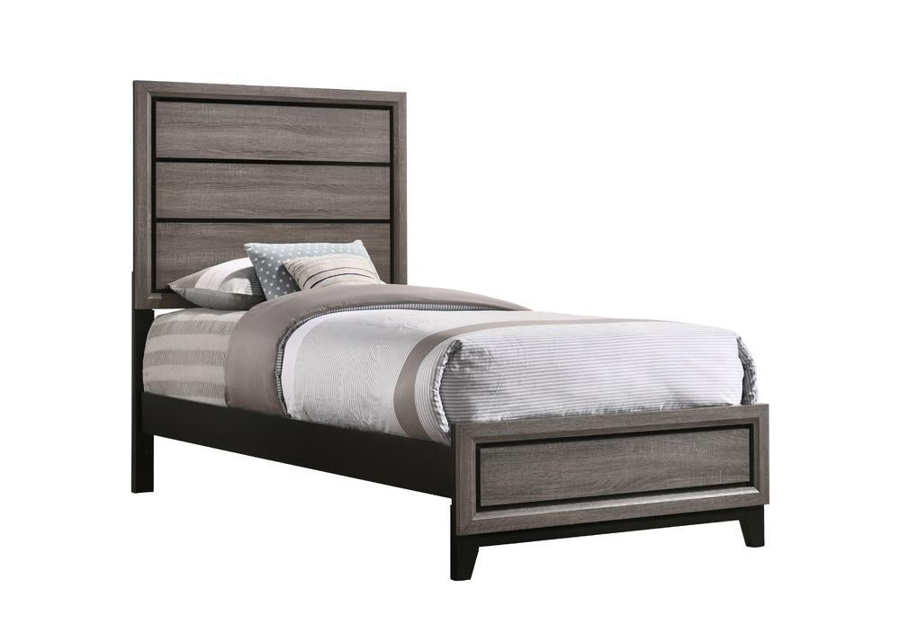 Watson Twin Panel Bed Grey Oak