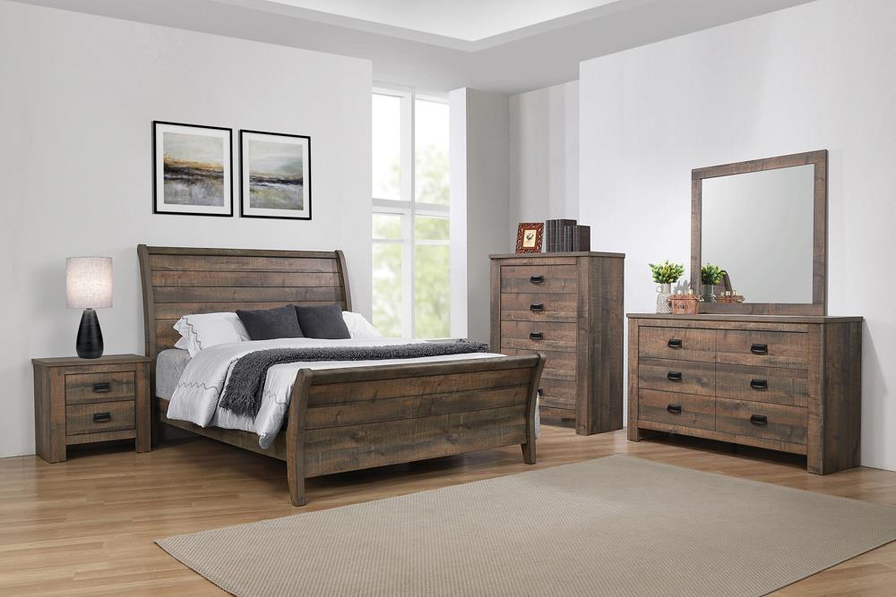 Frederick California King Sleigh Bed Weathered Oak