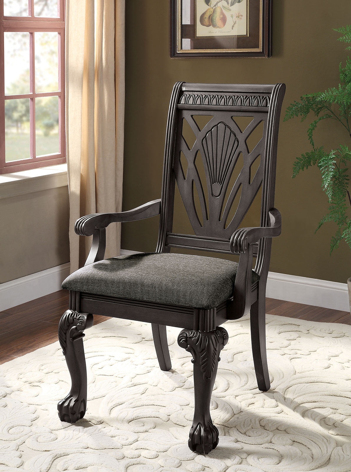 Petersburg Dark Gray Arm Chair (2/CTN) image