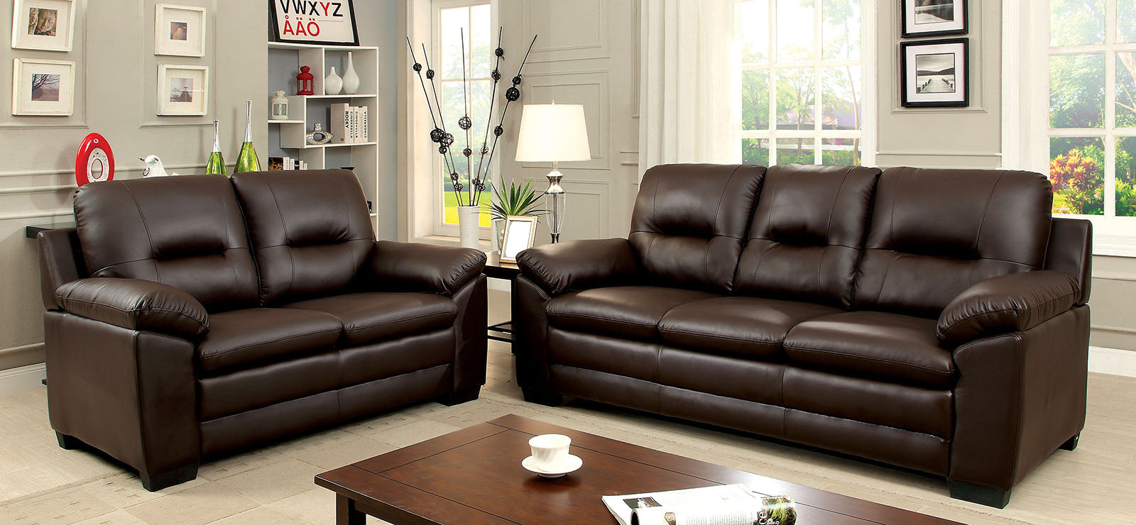 PARMA Brown Sofa + Love Seat image